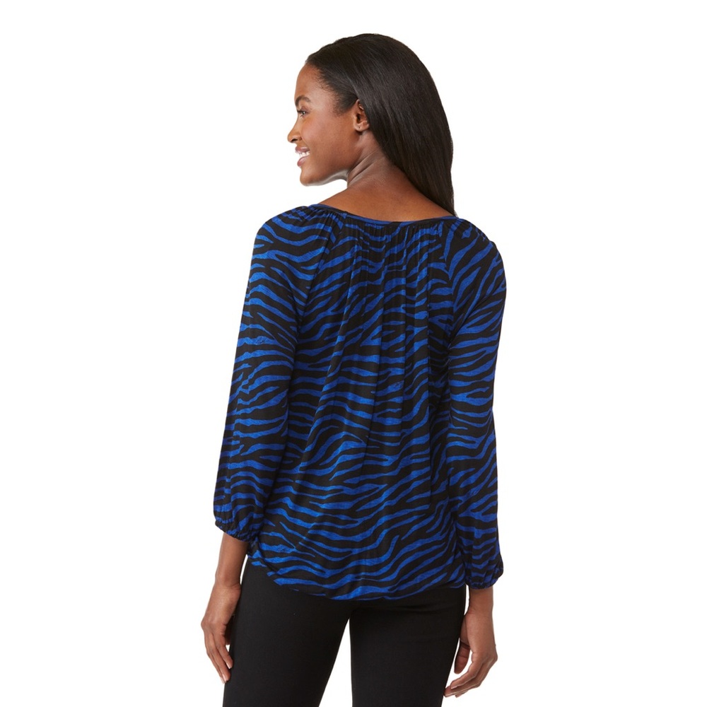 Michael Kors Bold Bengal Print Peasant Top - Picture 2 of 5